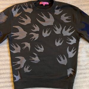 MCQ Alexander McQueen Velvet Swallows Applique Crewneck Sweatshirt (READ DESC!)